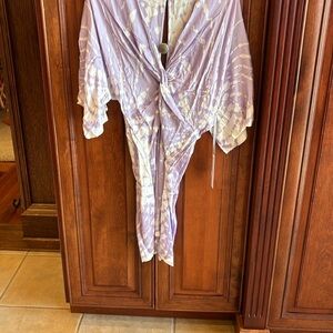 Young Fabulous & Broke Purple and White Robe Intimates & Sleepwear